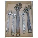 5 adjustable wrenches, 2 are Craftsman