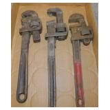 3 vintage pipe wrenches