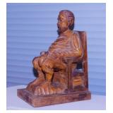 Rare Spanish wood carved Sancho Panza bookend,