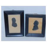 2 antique Victorian gentlemen hand cut