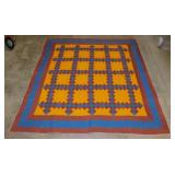 Antique hand stitched Triple Irish Chain quilt,
