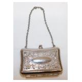 Sweet antique silver tone dance card purse with