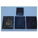 Antique daguerreotype photos in velvet lined