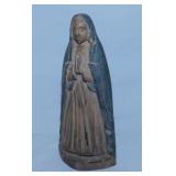 Antique primitive carved wood Madonna Saint
