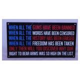 Metal 2nd Amendment flag sign, 16" x 8.5" -
