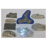 8 antique aluminum car candy molds & cookie