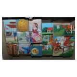 Antique wood block toy puzzle