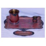 Antique Tiffany & Co. sterling & copper 4 pc. desk