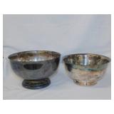 2 silverplate serving bowls: Fisher Paul Revere -