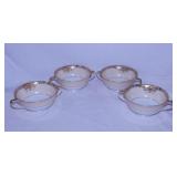 Four 1938 Noritake Goldcella cream soup bowls,