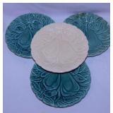 4 Bordallo Pinheiro Portugal majolica pear dessert