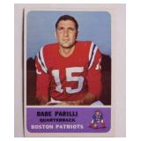 1962 Fleer Babe Parilli football card #4,