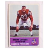 1962 Fleer Harry Jacobs football card #10,