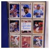 Album of 107 Upper Deck baseball cards in sleeves