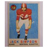 1959 Topps Jack Simpson football card #31,