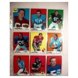 Eighteen 1969 Topps football cards