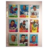 Eighteen 1968 Topps football cards