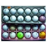 12 Vice and 12 TiTech golf balls