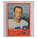 1963 Fleer Tom Sestak rookie football card #33,