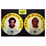 Two 1978 Slim Jim football cards #27A-B,