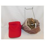 Vintage wooden clothespins in bag