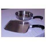 Rare Saladmaster stainless 11' square griddle -
