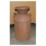 Large antique metal milk can w/ country patina &