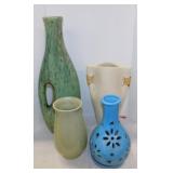 3 ceramic & terra cotta vases - Glazed stoneware