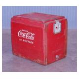Vintage metal Coca-Cola ice chest cooler with