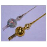 2 vintage glass Christmas tree spire toppers,