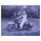 Antique photos: Woman on motorcycle - Babies &