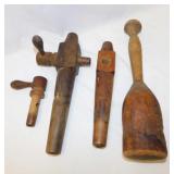 Antique oak barrel bungs - Primitive wooden