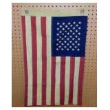 Two 50 star cotton US flags - 1976 porcelain