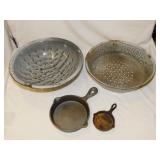 Antique graniteware colanders - Cast iron