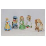 4 Kitschy Jasco porcelain bells: 1980 Strawberry