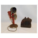 Vintage Kiddy Toy Phone candlestick telephone w/