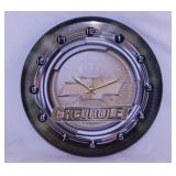 Embossed metal Chevrolet tire wall clock, 12'