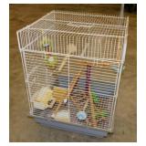 Vintage wire bird cage & accessories,
