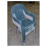 4 new Adams high back stacking resin patio chairs