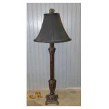 Buffet lamp w/ linen shade, 31' tall - Galvanized
