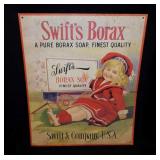 Metal Swift's Borax sign, 13' x 16'