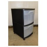 Sterilite plastic 2 drawer rolling storage unit,
