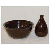 Longaberger Chocolate Brown Pottery: Pierced