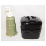 Longaberger Pottery: Small square ebony canister