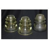 3 Kerr & Hemingray glass insulators - Wooden