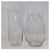 2 large crystal vases - Deviled egg plate -