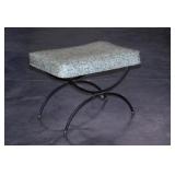 Mid Century curved leg vanity bench stool,