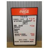 Coca-Cola menu sign board w/ letters & numbers,