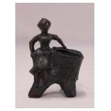 Late 1800's Knapp figural cast metal match safe