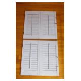 Pair of small wooden window shutters, 10" x 19"